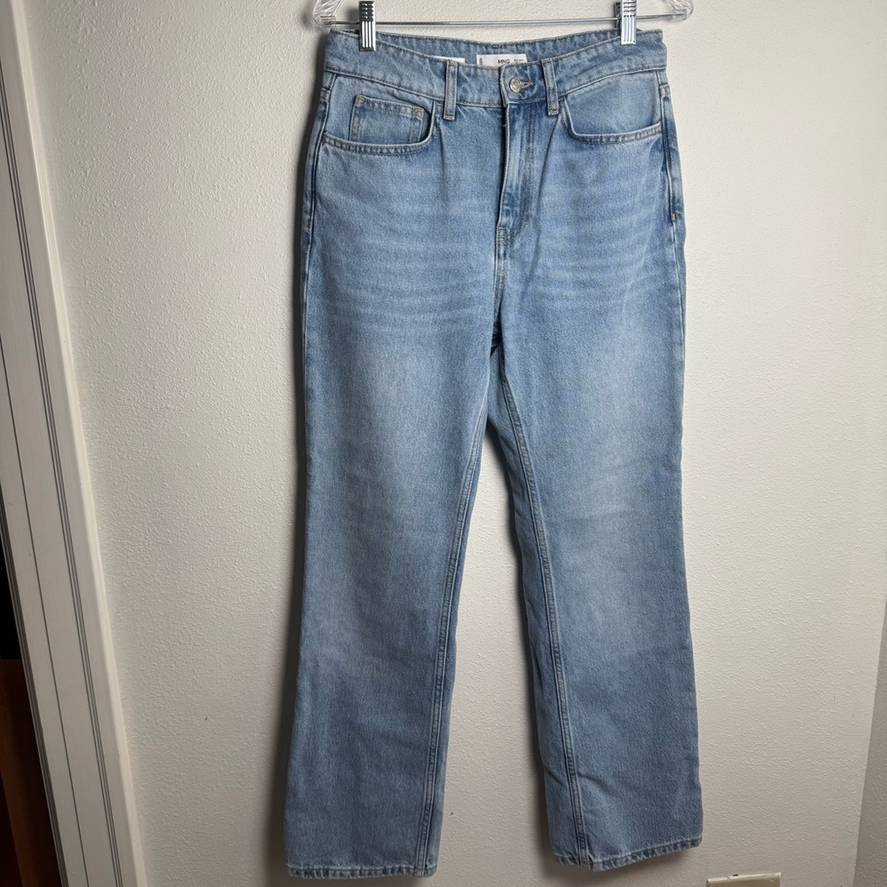 Mango Matilda Light Blue Straight Leg Jeans baggy or bootcut super cute trend - Picture 2 of 9